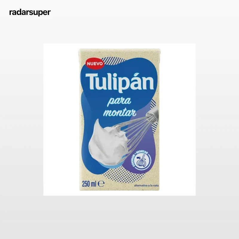 Nata vegetal para montar Tulipán sin lactosa 250 ml.