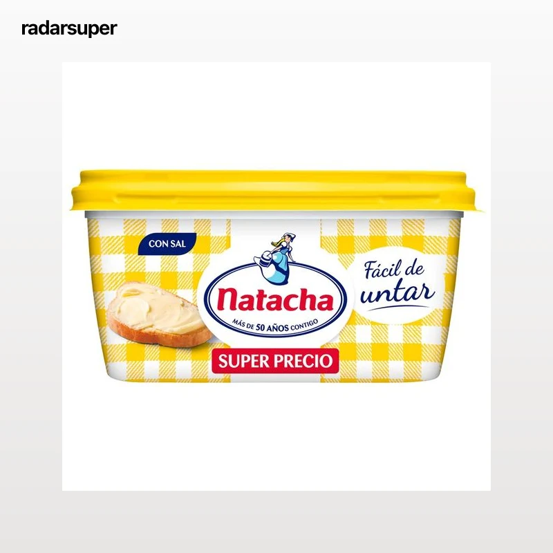 NATACHA Tarrina de materia grasa fácil de untar 20% con sal 450 g.