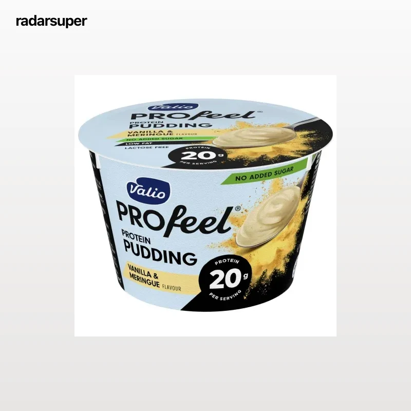 Natillas de vainilla y merengue con proteínas Valio Profeel Protein sin lactosa y sin azúcar añadido 180 g.