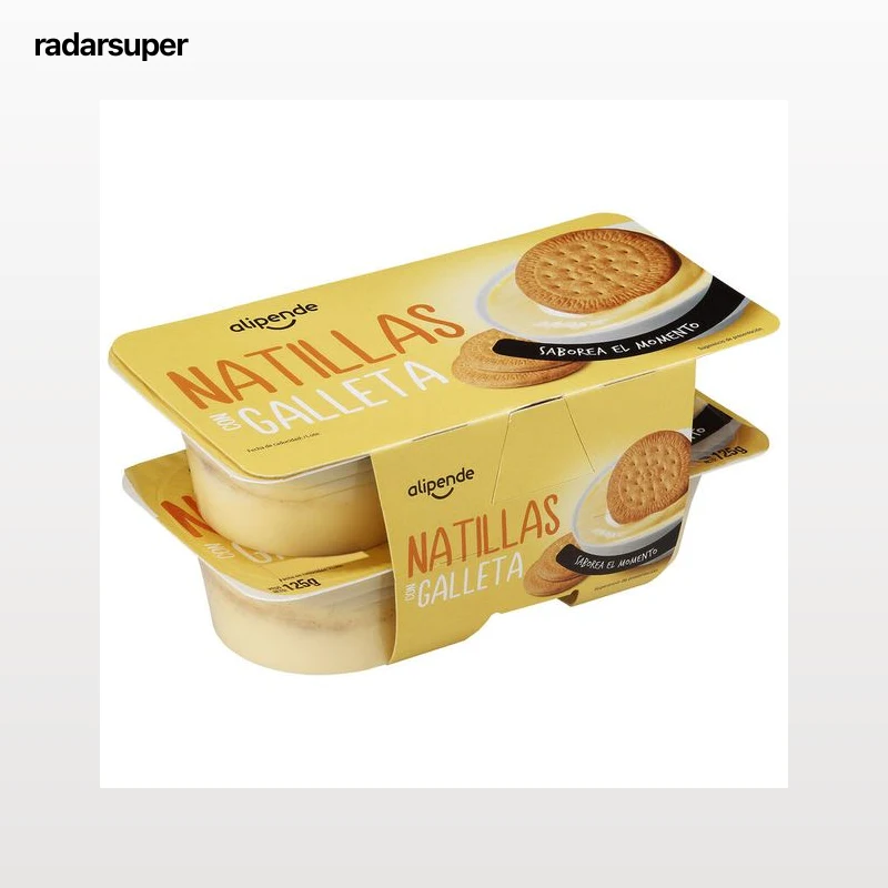 Natillas de vainilla Alipende pack 4 con galleta