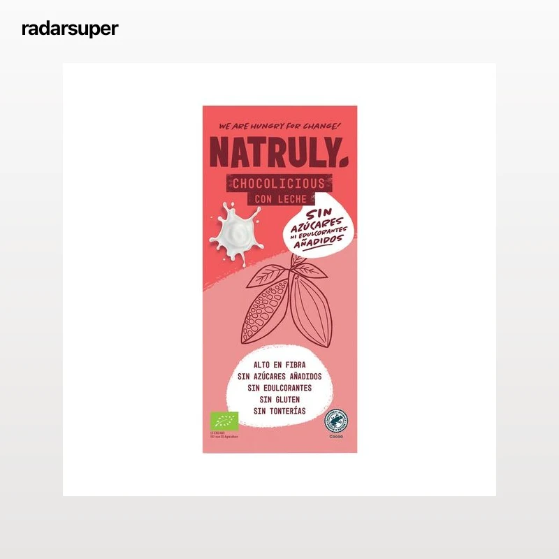 NATRULY Chocolate ecológico con leche tableta 85 g.