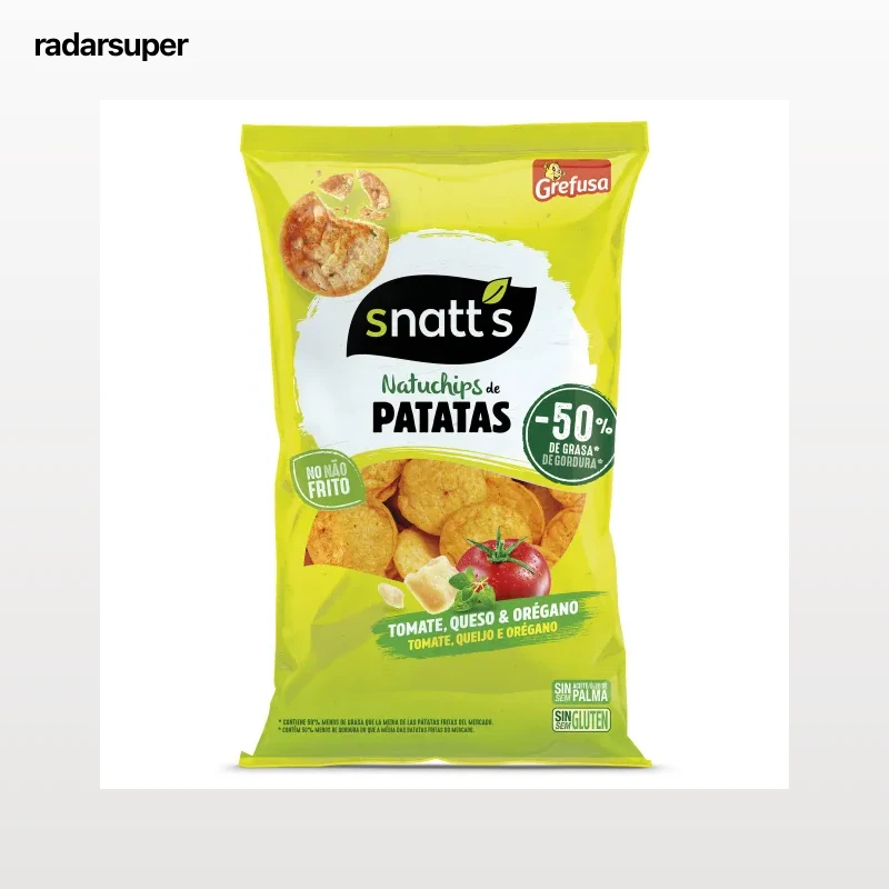 Natuchips sabor tomate, queso y orégano Snatt's 85 g