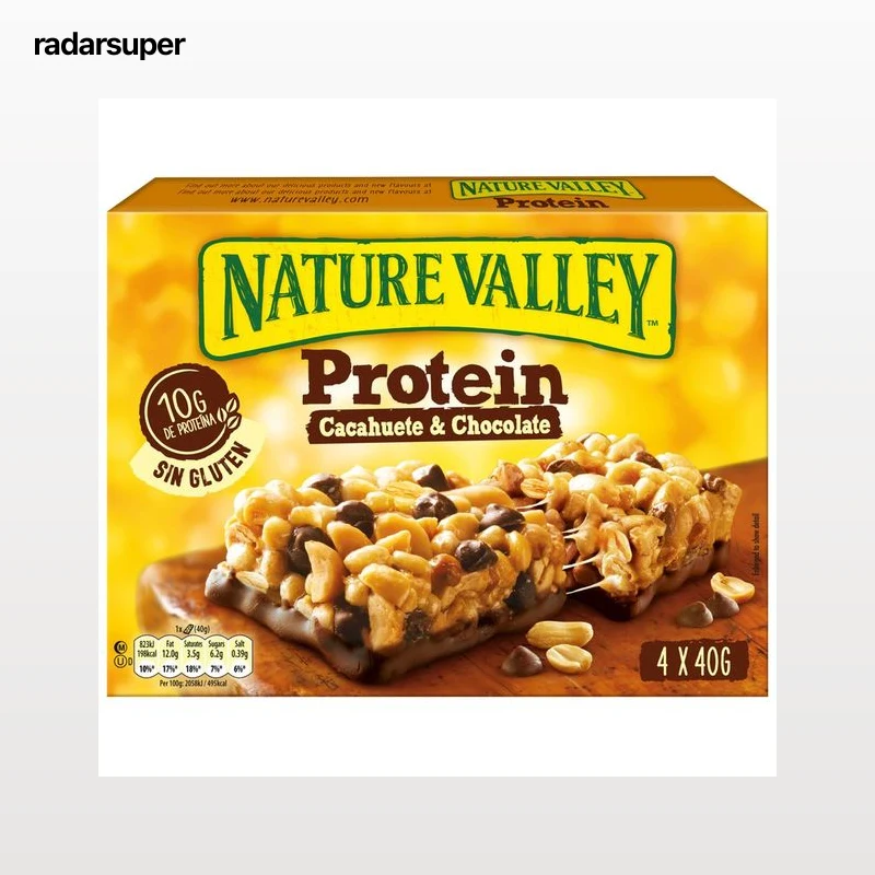 NATURE VALLEY Barritas de cereales cacahuete y chocolate 4x40 g.