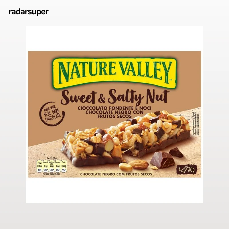 NATURE VALLEY Barritas de frutos secos con chocolate negro pack 4 uds. x 30 g.