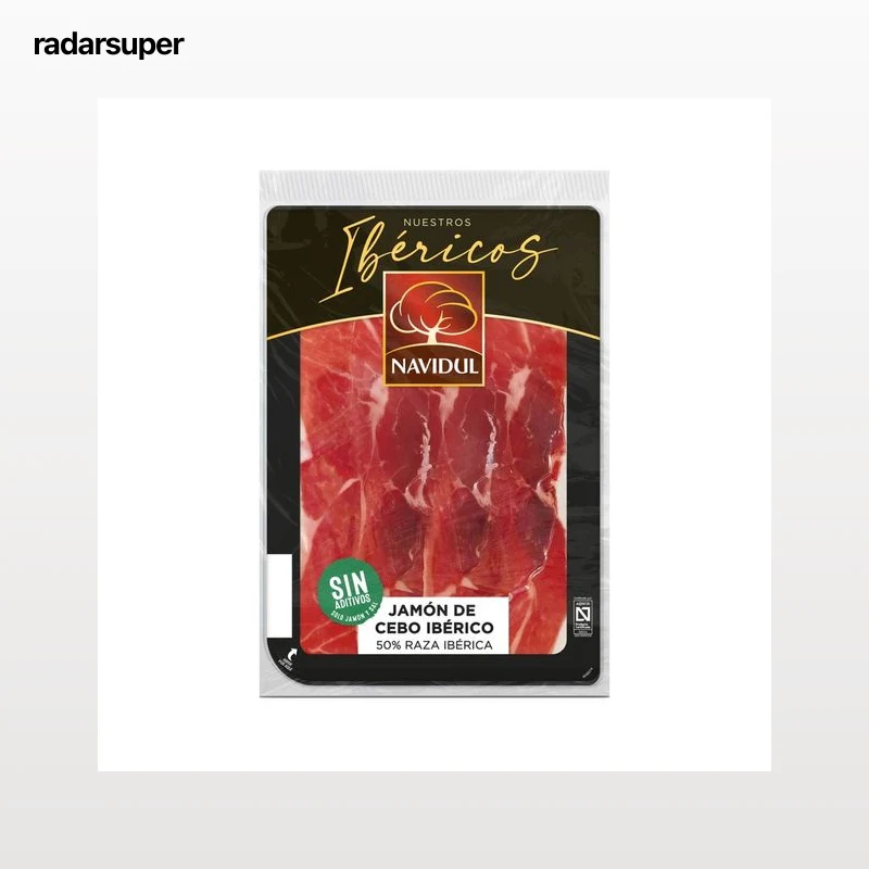 NAVIDUL Jamón de cebo ibérico (50% raza ibérica) cortado en lonchas con separador 104 g.