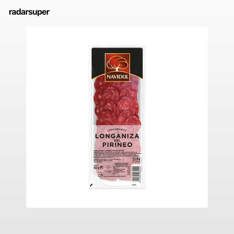 NAVIDUL Longaniza del Pirineo, sin gluten y cortado en lonchas NAVIDUL 45 g.