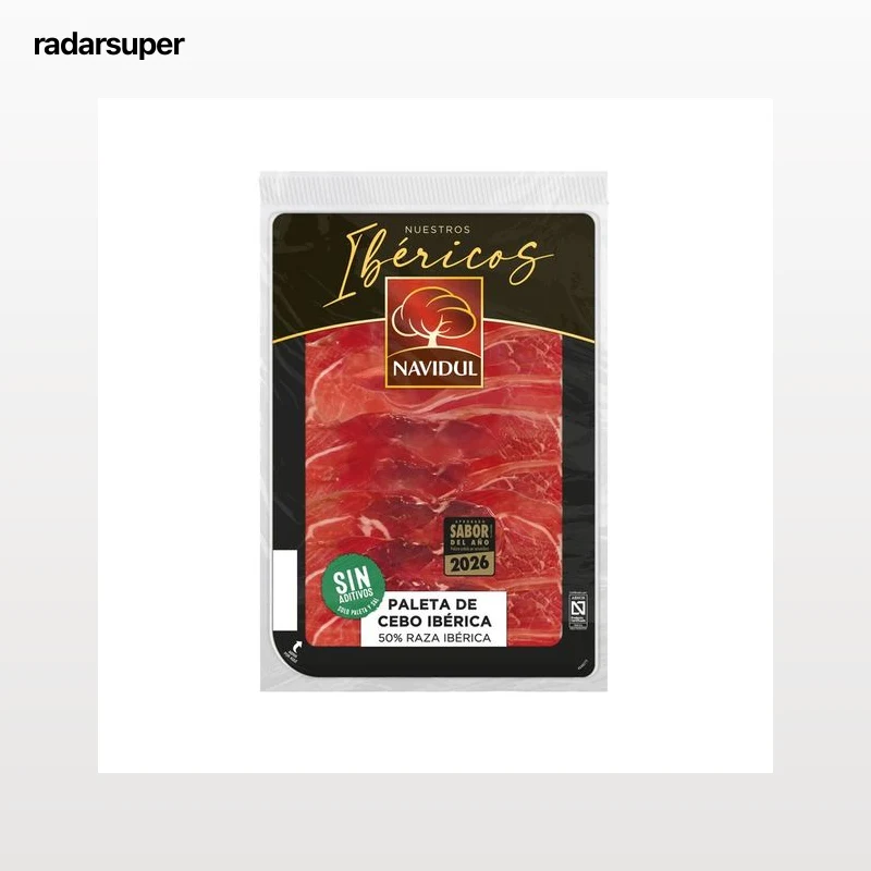 NAVIDUL Paleta de cebo ibérica (50% raza ibérica), cortada en lonchas con separador NAVIDUL 104 g.
