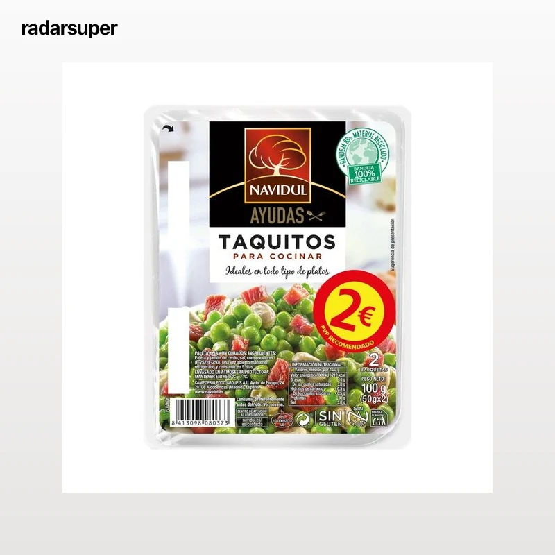 NAVIDUL Taquitos de jamón curado sin gluten NAVIDUL 2 x 50 g.
