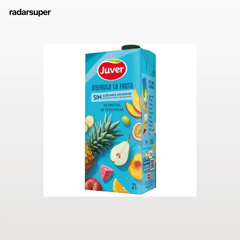 Nectar de 10 frutas y 10 vitaminas Juver Disfruta La Fruta sin azúcar añadido brik 2 l.