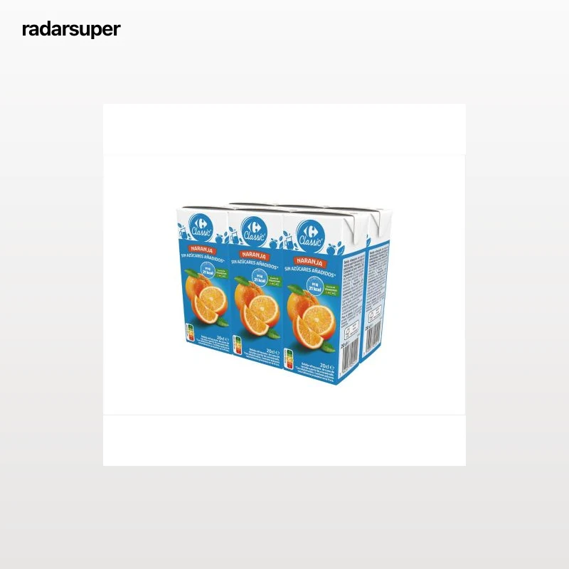 Néctar de naranja Carrefour Classic sin azúcares añadidos pack de 6 brik de 20 cl.