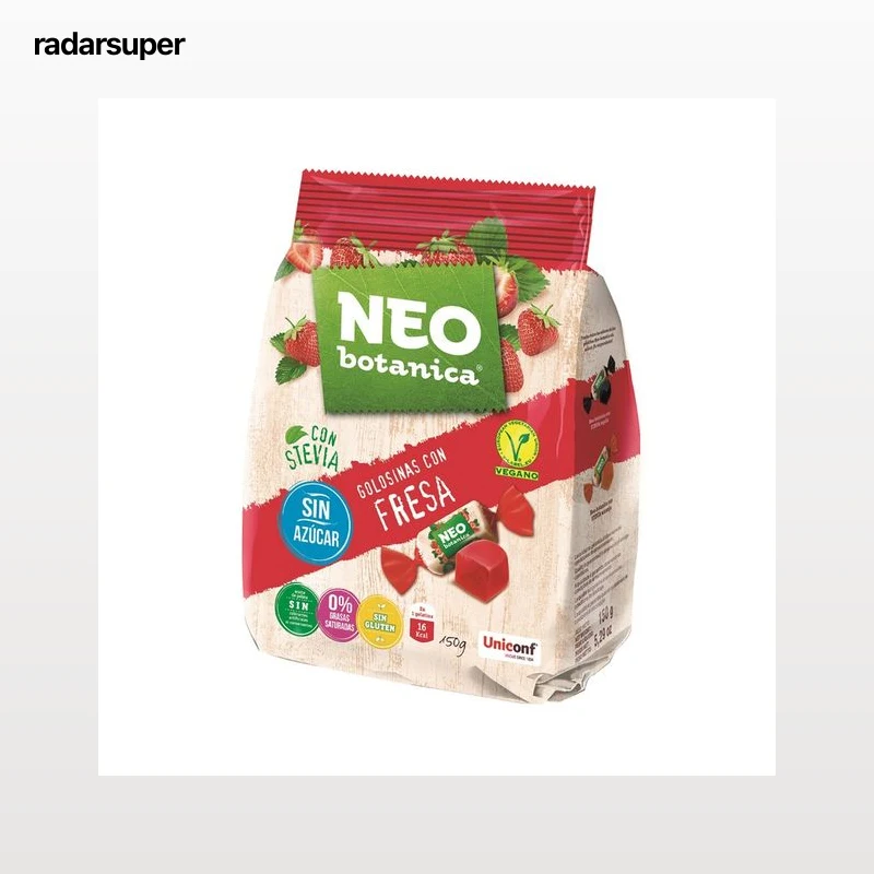 NEO BOTANICA Golosinas con stevia, sabor a fresa 150 gr.