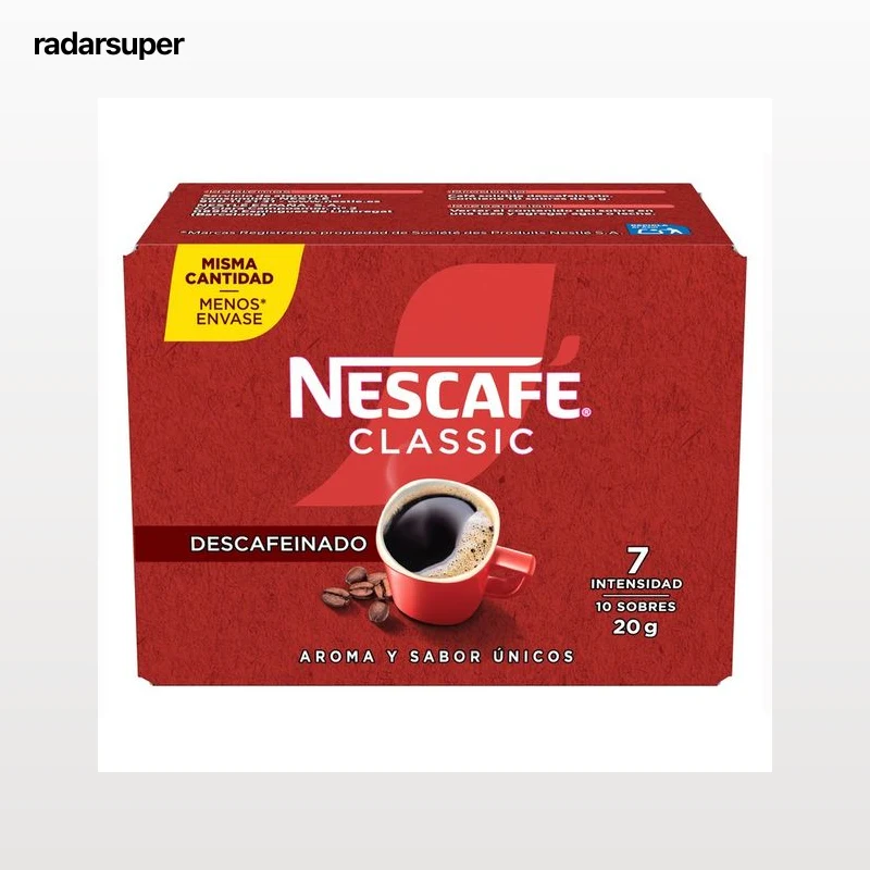 NESCAFÉ Café soluble descafeinado classic 10 sobres