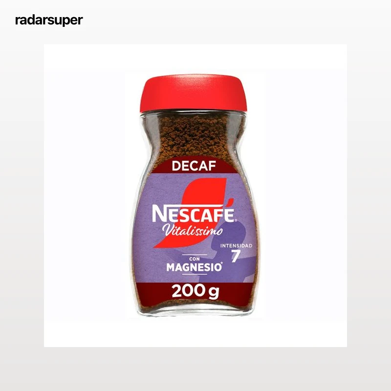 NESCAFÉ Café soluble descafeinado con magnesio, ayuda a reducir el cansancio y la fatiga 200 g.