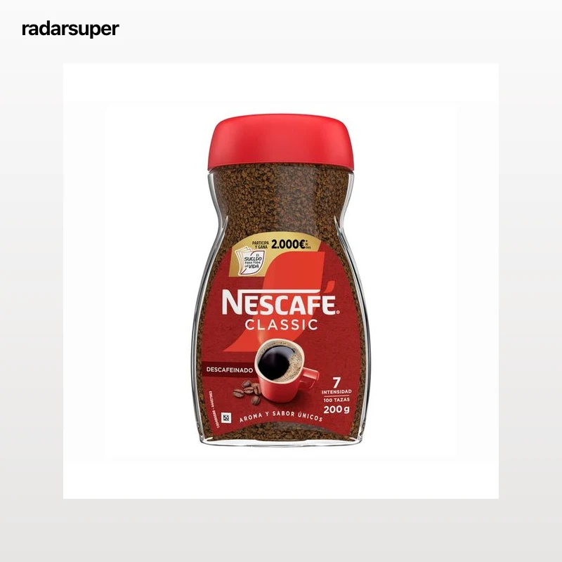 NESCAFÉ CLASSIC Café soluble descafeinado 200 g.