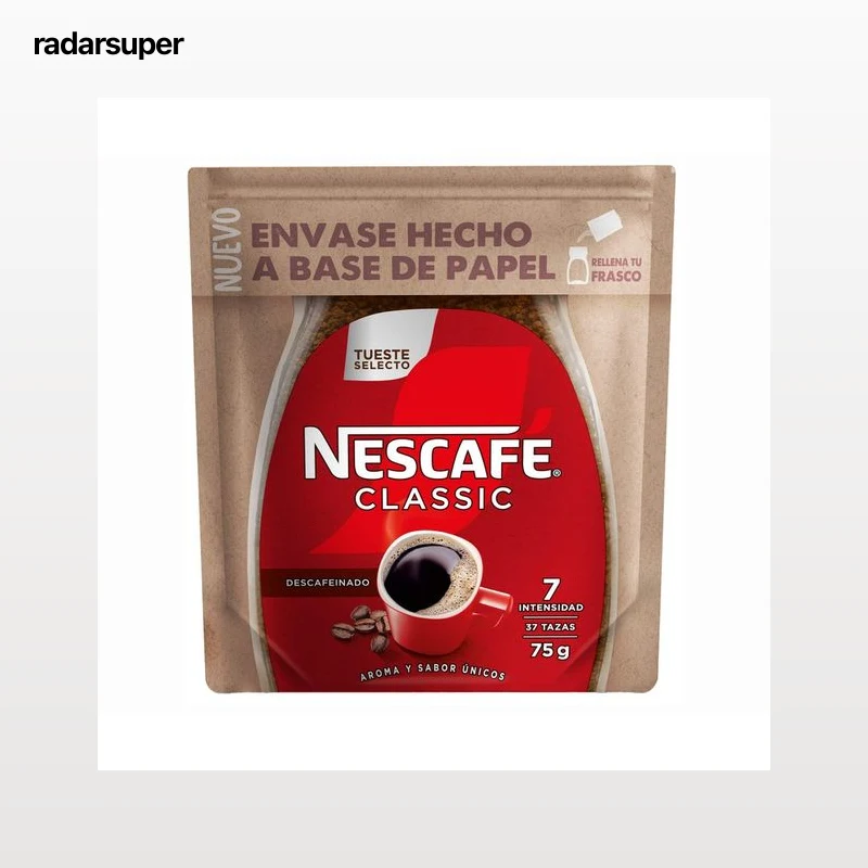 NESCAFÉ Classic Café soluble descafeinado, doypack 75 g.
