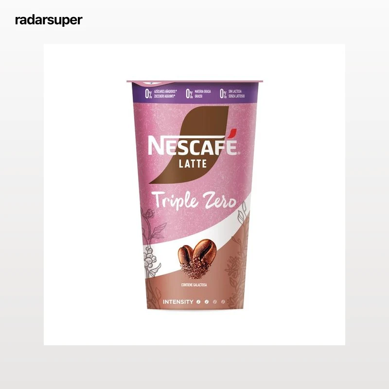 NESCAFÉ Latte triple zero Bebida de café capuccino, sin lactosa, ni azúcar, ni materia grasa 205 ml.