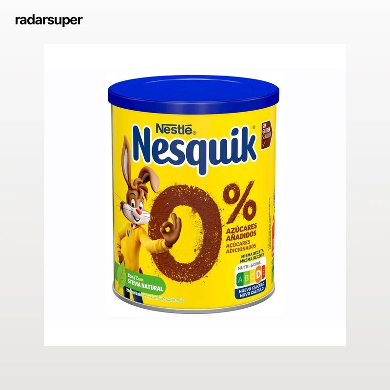 NESQUIK de NESTLÉ Cacao instantáneo 0% azúcares añadidos 320 gr.