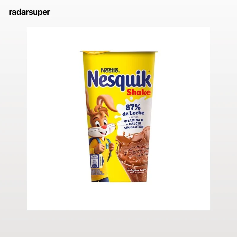 NESQUIK de NESTLÉ Shake Bebida láctea de cacao cremoso con un 87% de leche desnatada 180 ml.