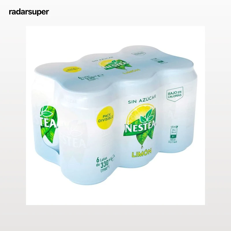NESTEA Bebida té al limón sin azúcar pack de 6 latas de 33 cl.