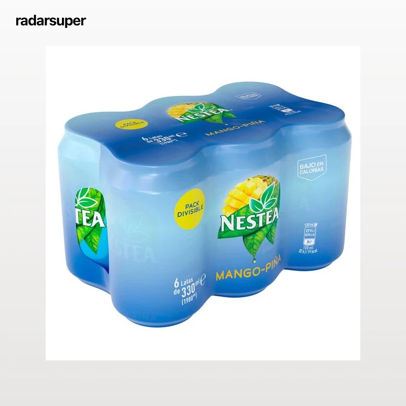 NESTEA Bebida té de mango y piña pack de 6 latas de 33 cl.