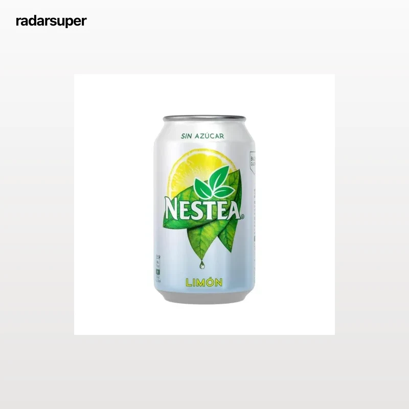 Nestea té verde limón sin azúcar bajo en calorías lata 33 cl.