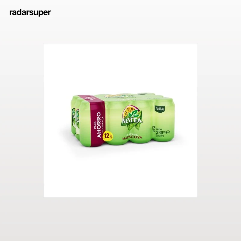 Nestea té verde maracuyá pack 12 latas de 33 cl.