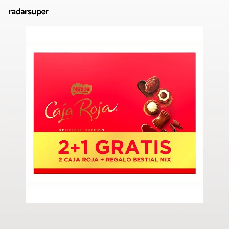 NESTLÉ Bombón caja roja + bestial 2 x 198 gr + 1 gratis 187 g.