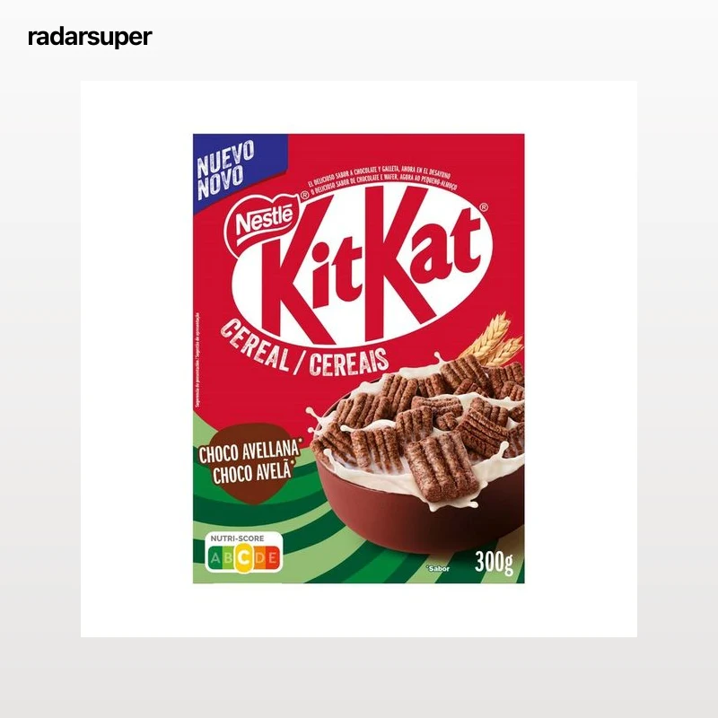 NESTLÉ Cereales de chocolate, avellana y kit kat 300 g.