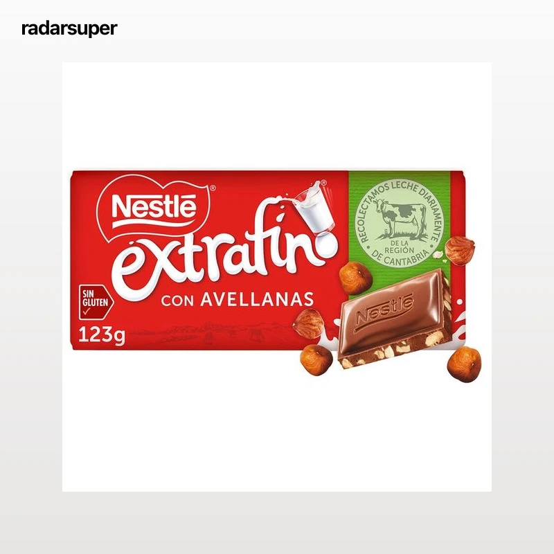 NESTLÉ Chocolate con leche y avellanas 123 g.