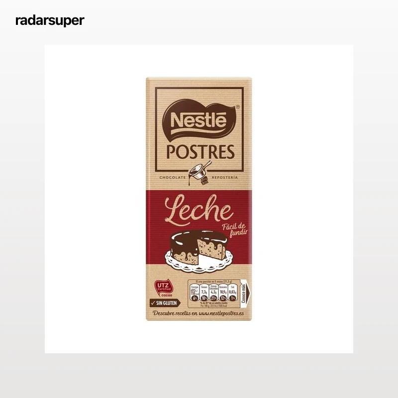 NESTLÉ Chocolate con leche, especial postres tableta de 170 g.