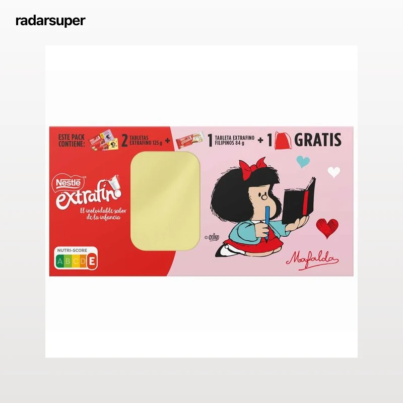 NESTLÉ Chocolate con leche extrafino y mochila de Mafalda 3 uds. 334 g.