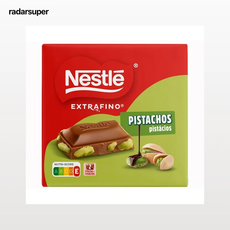 NESTLÉ Chocolate con leche de pistacho extrafino 60 g.