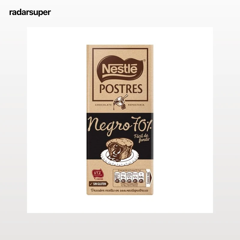 NESTLÉ Chocolate negro 70% para respostería fácil fundir 170 g.