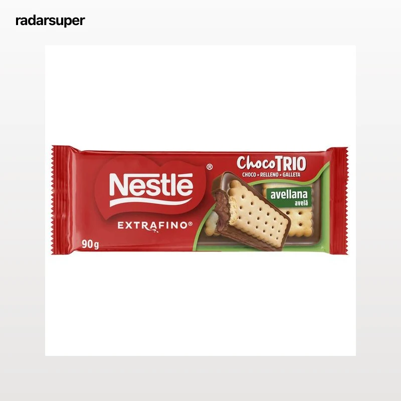 NESTLÉ Chocolate trío de avellanas extrafino 90 g.