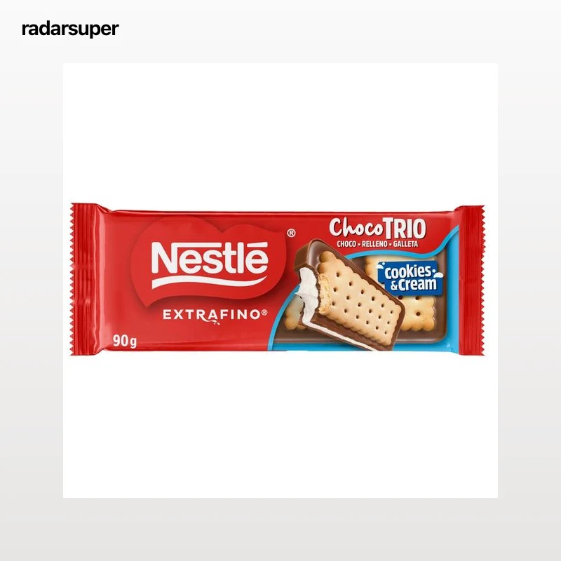 NESTLÉ Chocolate trío de cookies & cream extrafino 90 g.