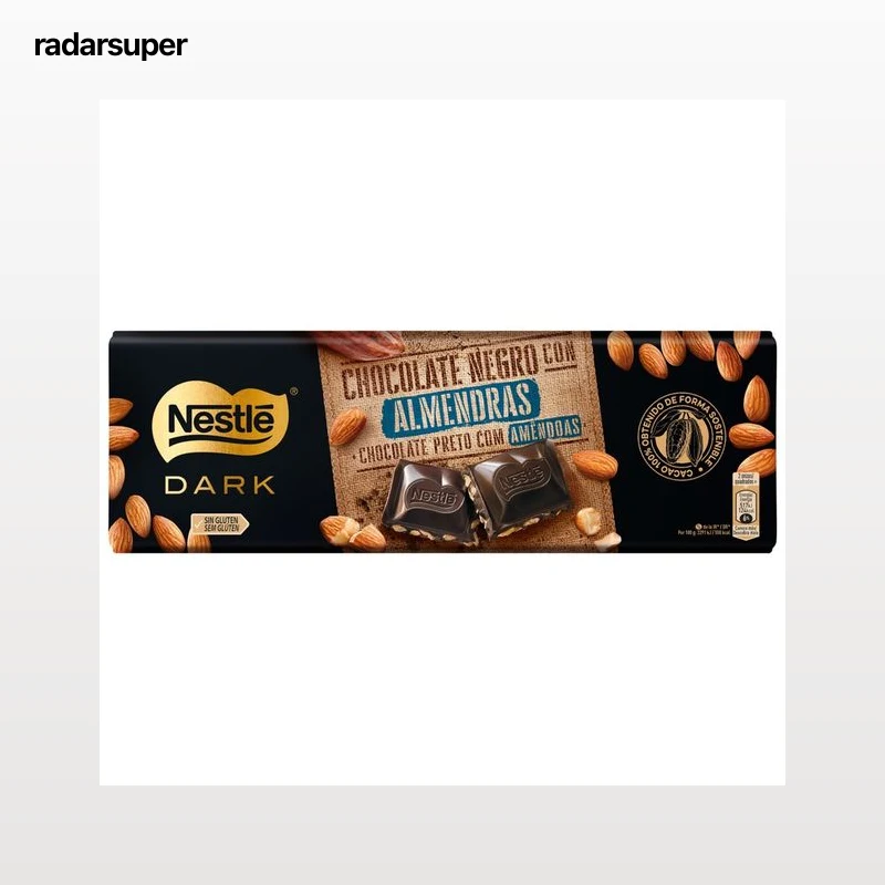 NESTLÉ Dark Chocolate negro con almendras 270 g.