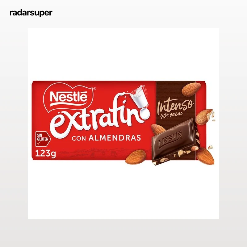 NESTLÉ Extrafino Chocolate con un 40 % cacao y almendras 123 g.