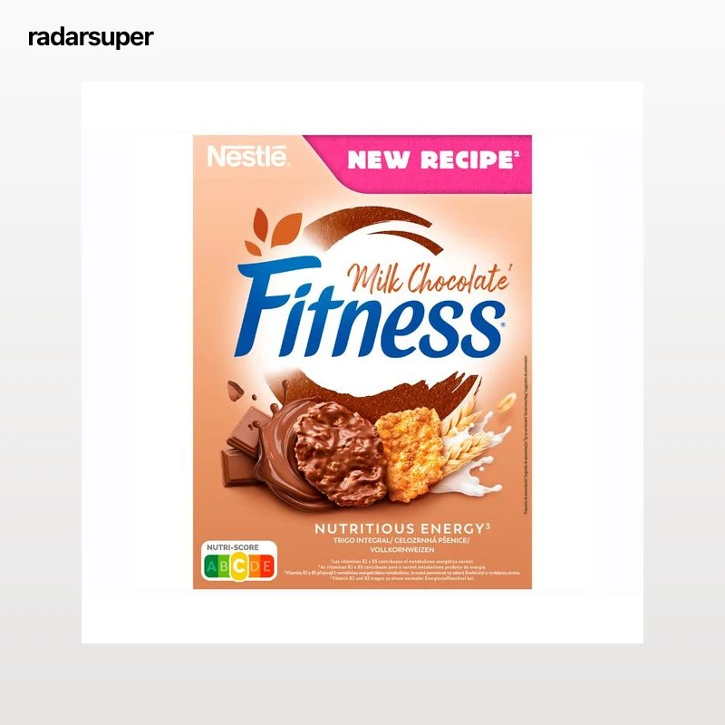 NESTLÉ Fitness Copos de trigo integral, arroz y avena integral tostados, recubierto de chocolate con leche 375 g.