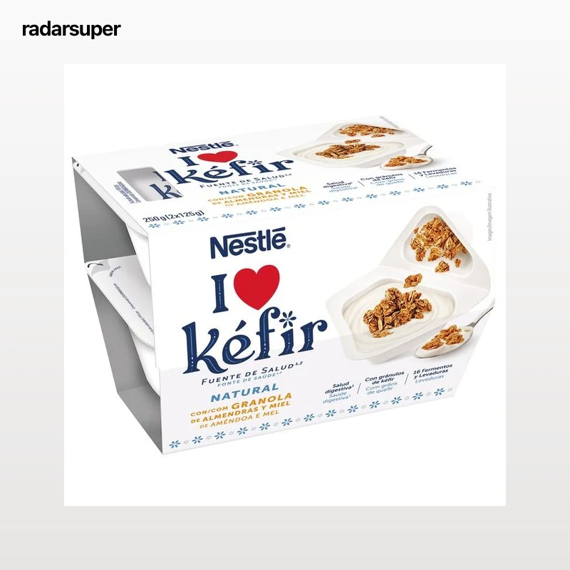 NESTLÉ I love Kéfir natural con granola de almendras y miel 2 x 125 g.