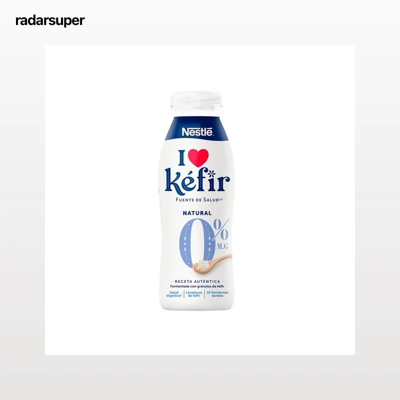 NESTLÉ kefir líquido natural desnatado sin azúcar añadido 499 ml.