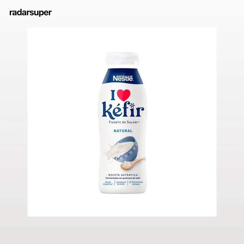 NESTLÉ Kefir líquido natural, elaborado con fermentos lácteos y levaduras de 499 ml.