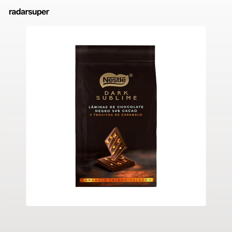 NESTLÉ Láminas de chocolate negro y caramelo sublime 150 g.