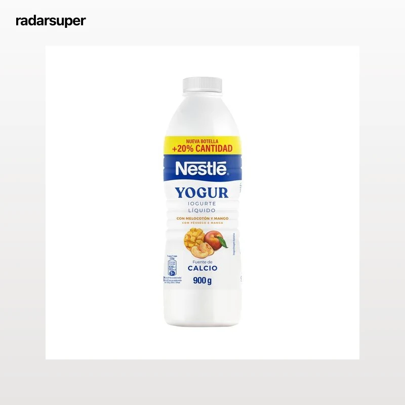NESTLÉ Yogur líquido para beber con melocotón y mango 900 g.