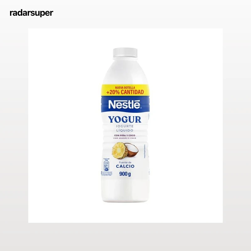 NESTLÉ Yogur líquido para beber con piña y coco 900 ml.