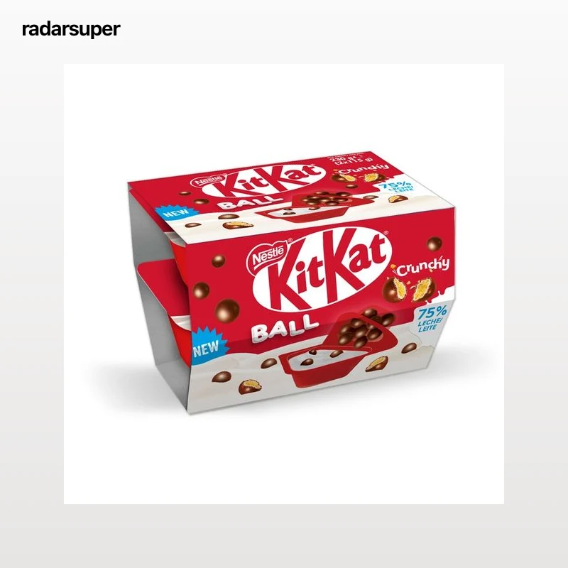 NESTLÉ Yogur de natural azucarado con trocitos de galletas de chocolate con leche Kit kat 2 x 115 g.