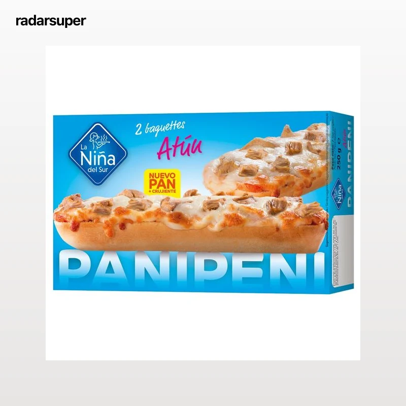 LA NIÑA DEL SUR Baguettes o pan pizza de atún y Mozzarella 2 x 125 g.