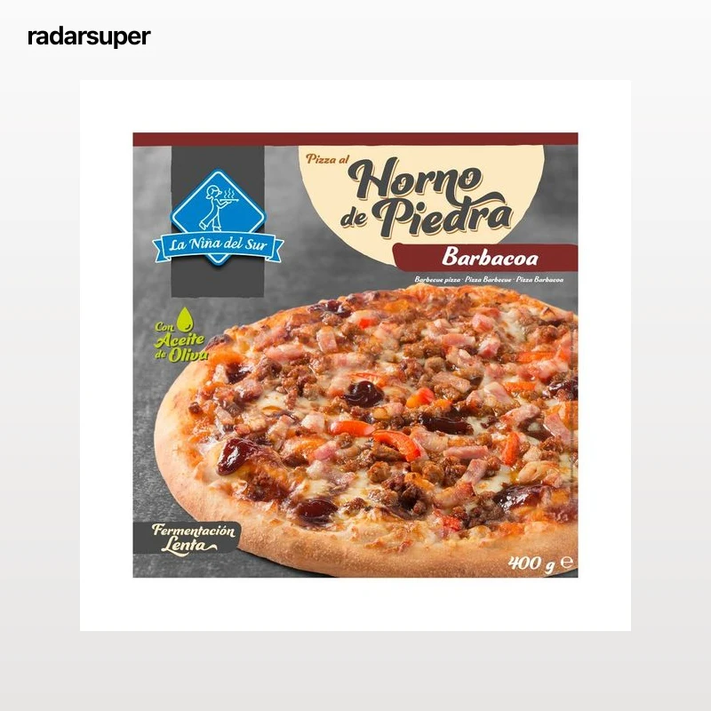 LA NIÑA DEL SUR Pizza barbacoa hecha al horno de piedra 400 g.