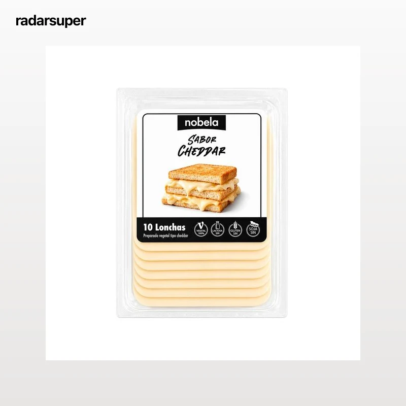NOBELA Lonchas veganas sabor cheddar 200 g.