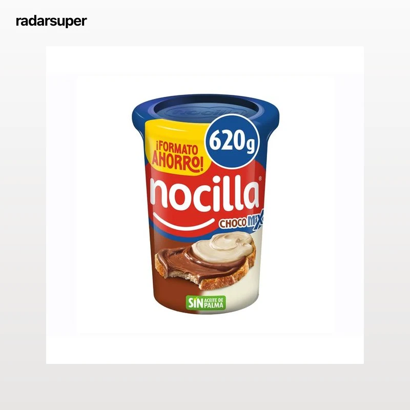NOCILLA Doble crema de cacao y leche con avellanas, dos sabores, sin aceite de palma 620 g.