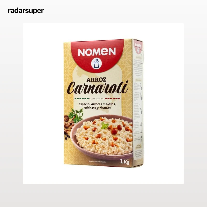 NOMEN Arroz Carnaroli especial para risotto, arroces melosos y caldosos paquete 1 kg.